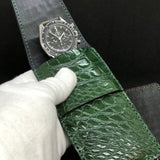 Etui de voyage pour 1 montre - cuir de crocodile | VERT